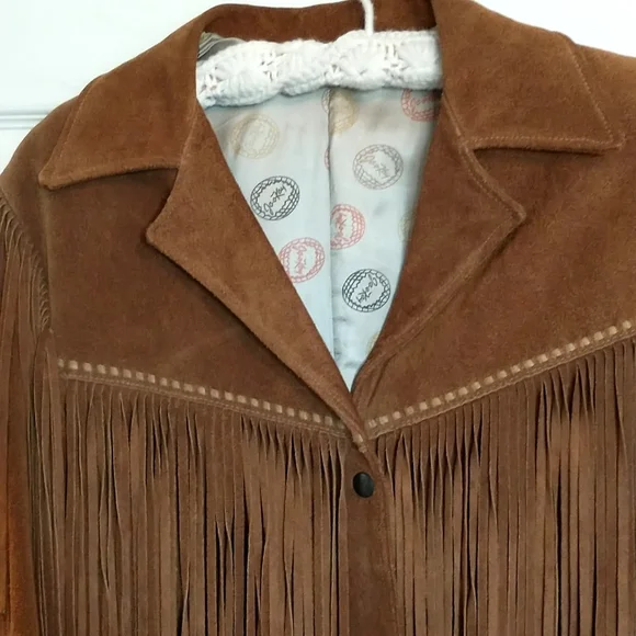 🤠Vintage Western brown suede leather fringe jacket!! Authentic and beautiful! - Picture 2 of 9